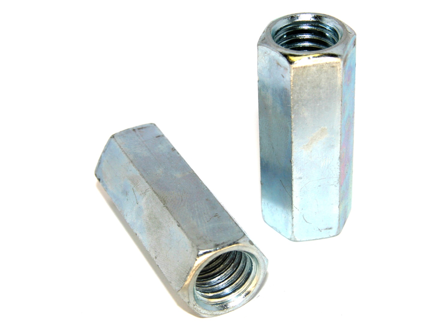 Zinc Plated Fine thread. Hex Coupling Nut 10 1/2" wide 3/8-24 x 1-1/8"